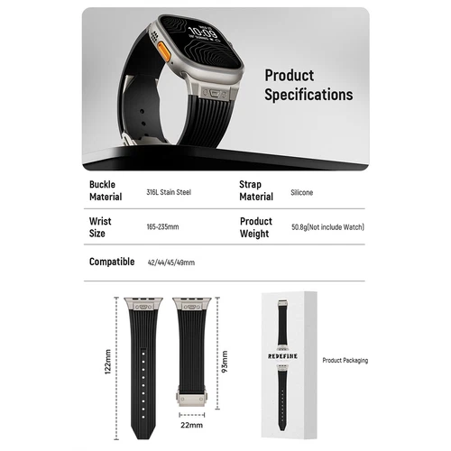 Soft silicone sports strap suitable for Apple Watch Ultra 2 49mm series 9 8 7 6 - Picture 13 of 42