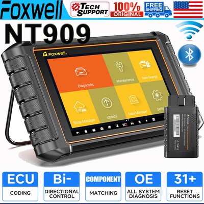 NT909 Bluetooth OBD2 Scanner All System Scan Tool Bi-Directional Ecu Coding ABS