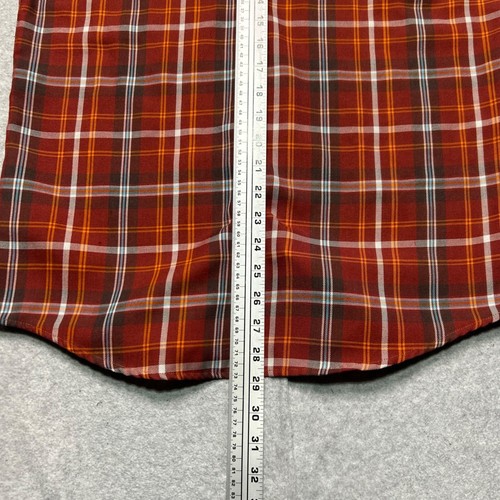 Marmot Shirt Mens Small Red Orange Plaid Button Up Polyester Wool Blend Outdoor - Picture 7 of 11