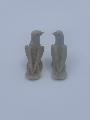 Pair Of Stone Carved Doves 1.25" Tall - Picture 4 of 7