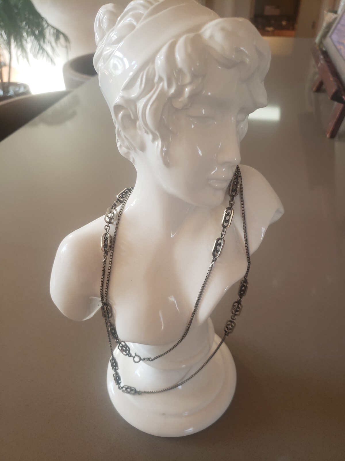 Vintage Modernist Solid Silver Chain - image 1