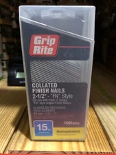 Grip Rite 15 GA 2-1/2" Angled Collated Finish Nails “FN” Style (1000 ct)
