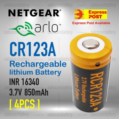 Netgear Arlo Camera Rechargeable Battery CR123a RCR123a 16340