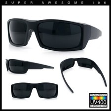 Mens 90s Wrap Around Sport Thick Plastic Classic Squared Sunglasses
