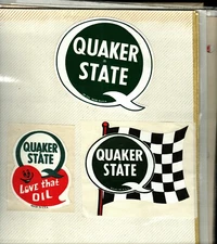 3 NICE QUAKER STATE OILGAS AND OILFIELD COAL MINING STICKERS # 93