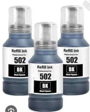 502 EcoTank Ink Black Ultra High Bottle 127 ml Compatible WITH EPSON (Sealed)