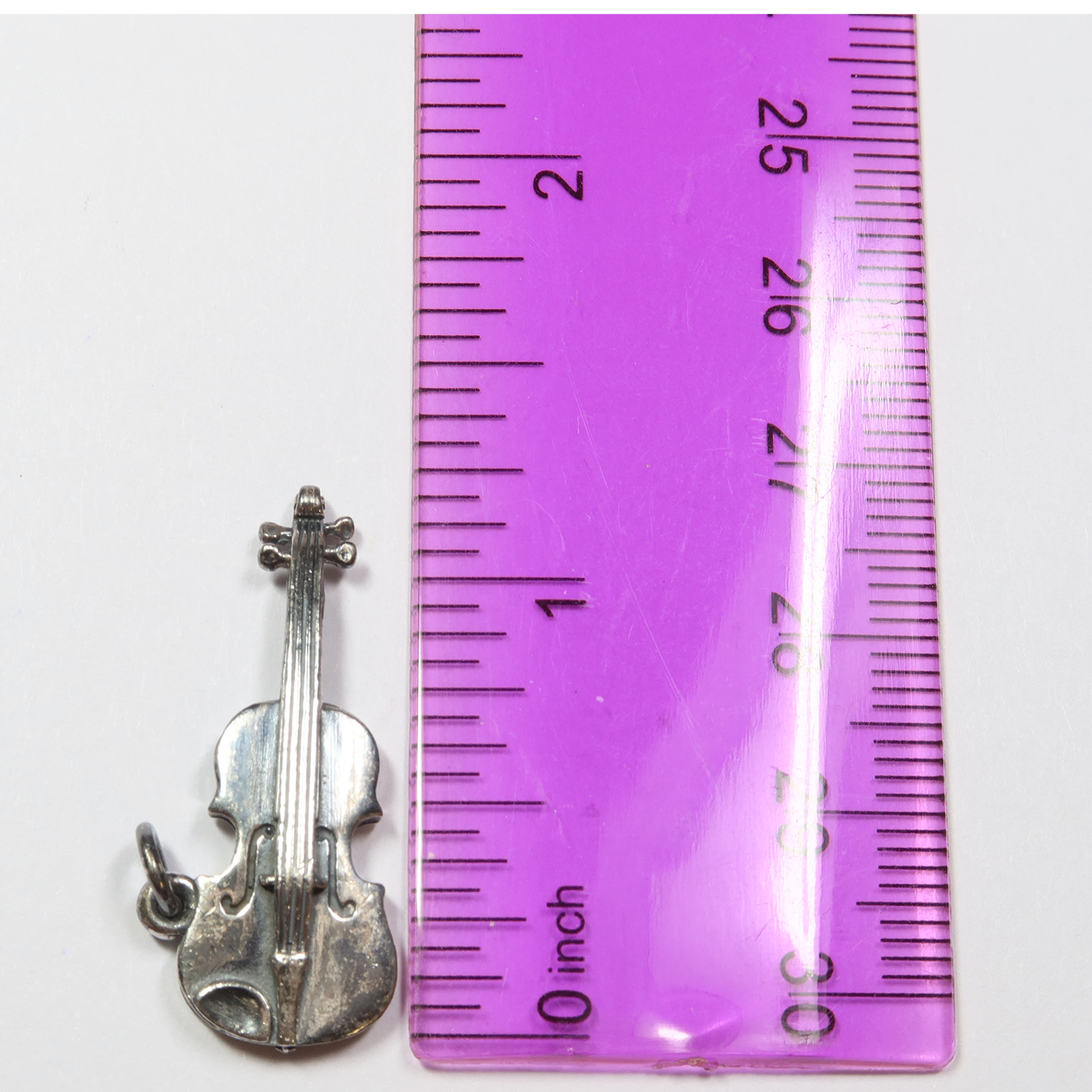 JAMES AVERY RETIRED Sterling Silver Violin Charm 5.… Gem