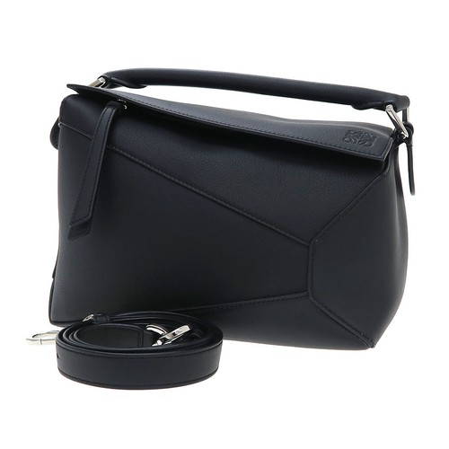 Loewe Puzzle A510P60X41 Calfskin Leather Black Shoulder Bag with Strap #SAB17749