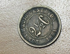 1881 Colombia 2 1/2 Centavos