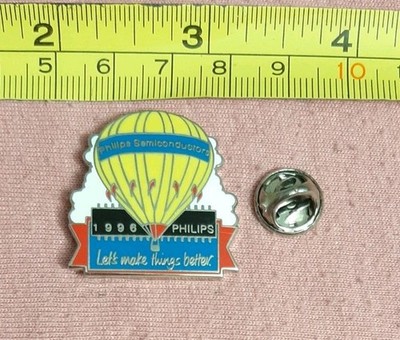 Vintage 1996 Philips Semiconductors Albuquerque Balloon Fiesta Lapel Pin Hot Air