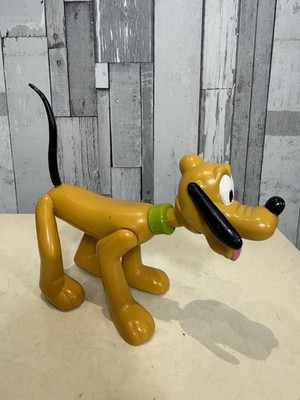 Vintage Disney Pluto der Hund große bewegliche 7'' Kunststofffigur