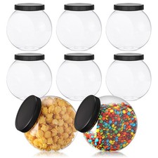 8 Pcs Plastic Candy Jars With Lids 50 Oz Clear Cookie Container Wide Mouth