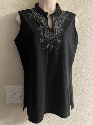 New Small Erica Bead Embellished Sleeveless Top #12*8