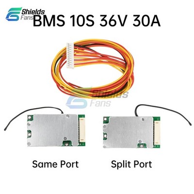 10S 36V 30A Same Port Split Port BMS Lithium Battery Protection Board w/Balanced