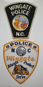 Lot of 2 Wingate NC Police Patches Union County North Carolina