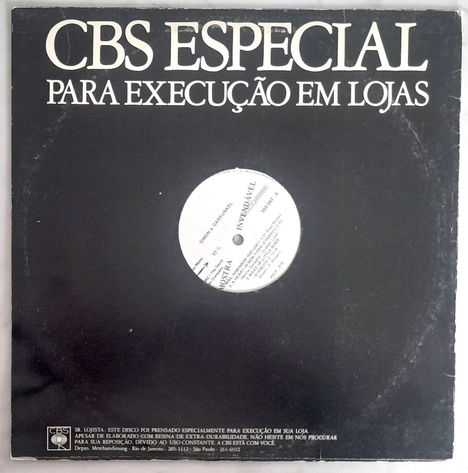 Simon & Garfunkel - Brazil Promo Compilation 12" 6 trks rare (1982)  EX/VG+ - Image 2 of 2