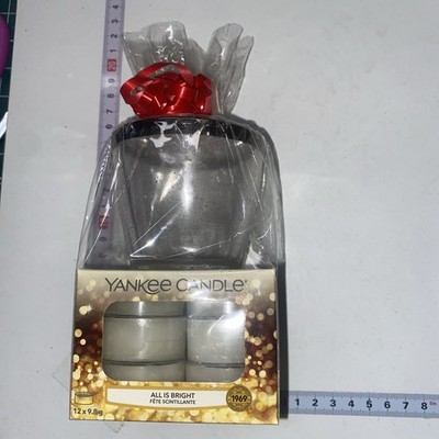 Yankee Candle All Is Bright 12 Duftteelichter mit Halter Gratis Versand 