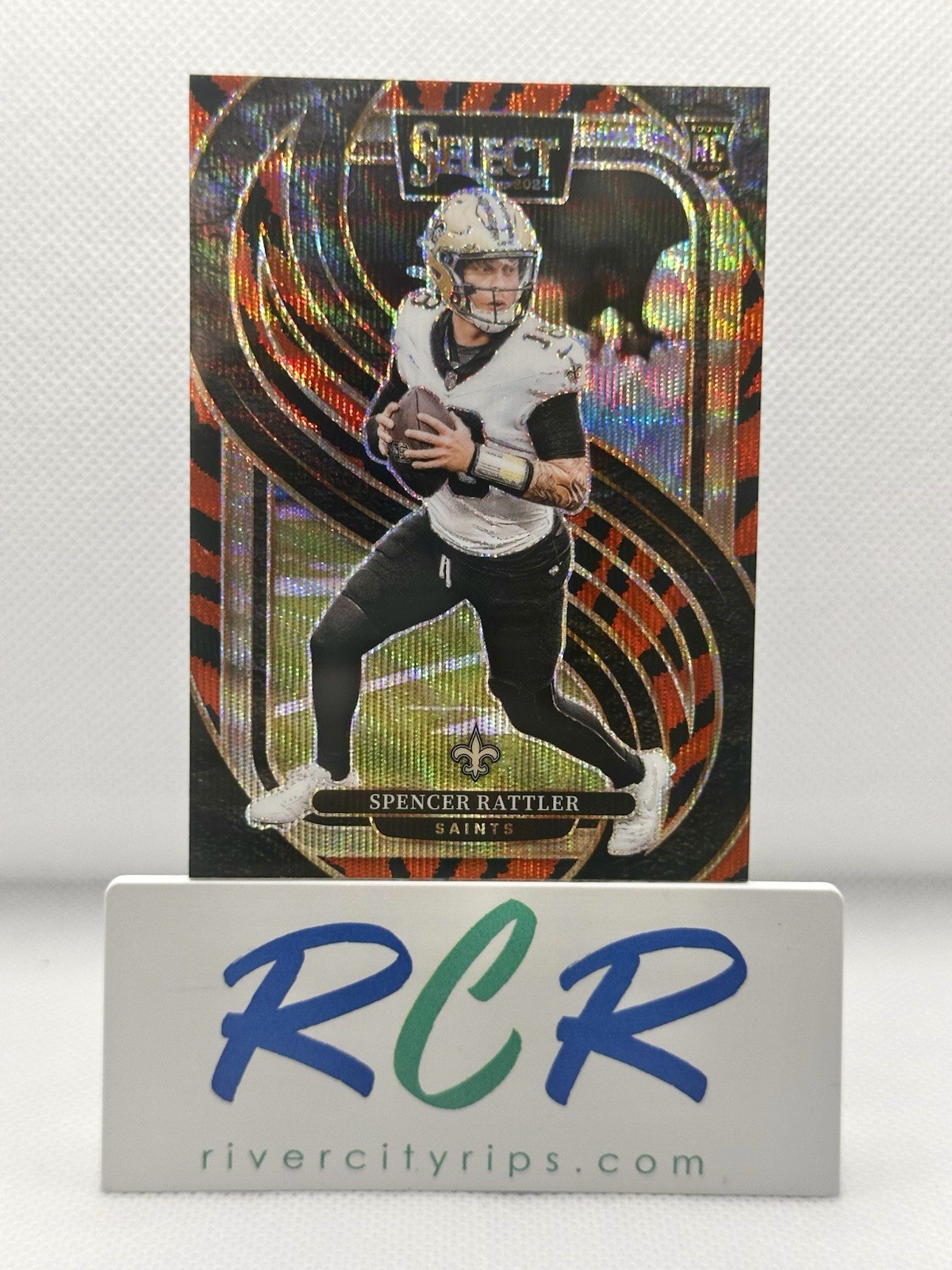 Spencer Rattler - 2024 Select - Rookie - Premier Level - Tiger Stripe (SSP) ⚜️