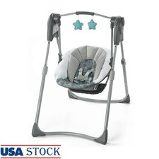 Compact Baby Swing Space Saving Adjustable Height Portable Infant Toy Battery US