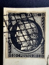 🇨🇵 FRANCE - stamp 1849 CERES 20c Black grill cancel on cover