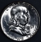 1957 50C FRANKLIN SILVER HALF DOLLAR KM# 199 Grade:  Choice BU A7154