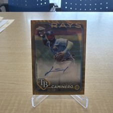2024 Topps Chrome - Rookie Autographs Junior Caminero Gold Refractor 40 /50