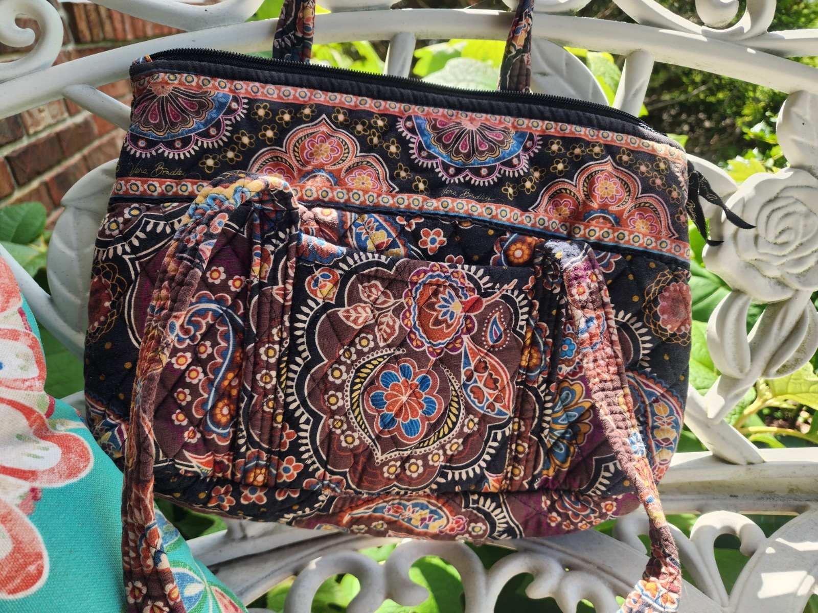 Vera Bradley Kensington Quilted Tote Shoulder Bag Zip Top Retired Pattern