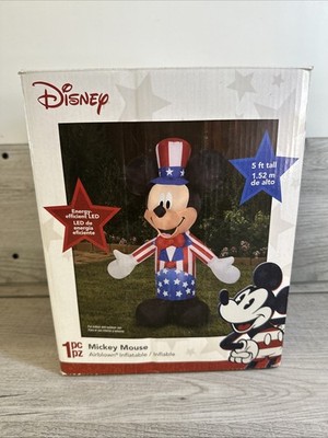 Disney 5 ft LED Mickey Mouse American Patriotic Uncle Sam Airblown Inflatable