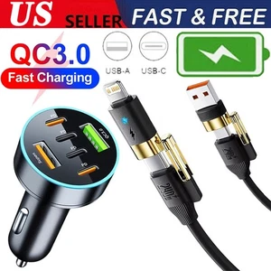 120W Type de charge rapide-C USB Adaptateur de chargeur de voiture pour iPhone 17 16 15 14 Pro Max