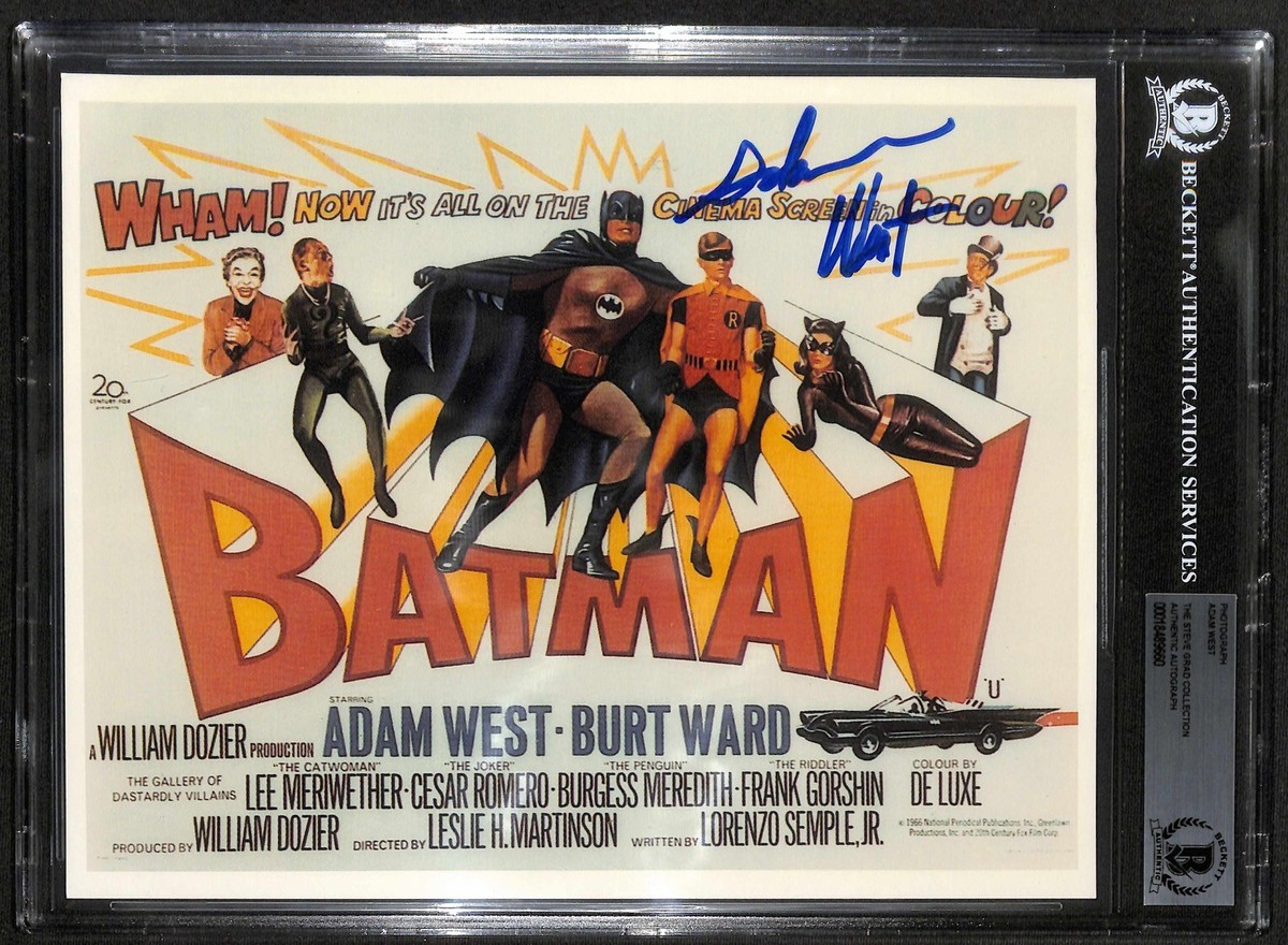ADAM WEST as BATMAN Signed 8x10 1966 Batman Movie Poster Photo