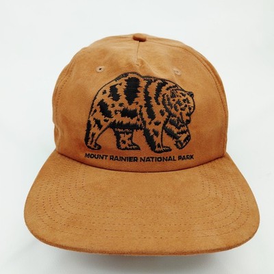 Mount Rainier National Park Adjustable Hat One Size Brown 