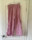 Wild Fable Women's Pants Pink White Striped Ruffle Elastic Waist Regular M EUC — photo 1