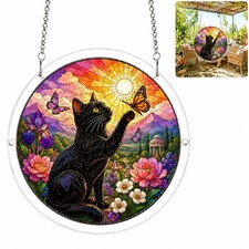 Acrylic Puzzle Suncatcher - Black Cat Jigsaw Puzzle Sun Catcher 7.5in