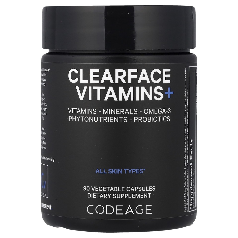 Clearface Vitamins+, 90 Vegetable Capsules