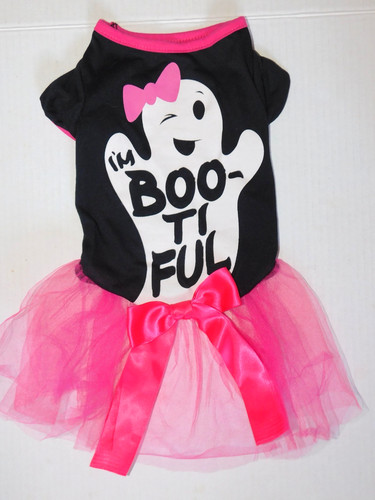 Girl Dog Clothes Medium Black Pink Halloween Dress Outfit CHECK MEASUREMENTS