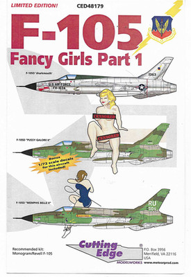 HTF Cutting Edge F-105D Thunderchief Part I Decals in 1/48 179  'Fancy Girls'