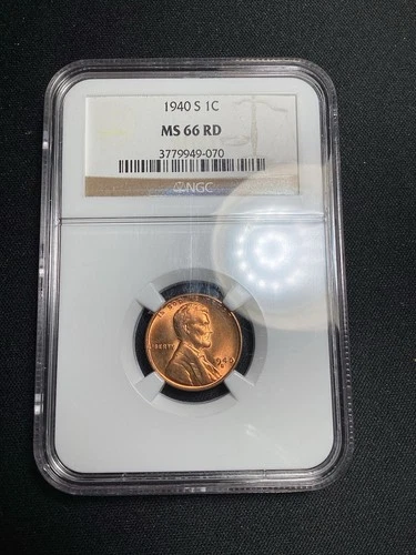 Beautiful High Grade 1940-S Lincoln Cent.  NGC GRADED MS66 RED