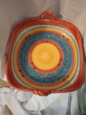 Hand Painted Spanish Ceramic Serving Platter Tray Ceramica El Avion Spain
