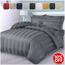 Luxury Duvet Cover SET Stripe Quilt Covers Bedding Sets Single Double King Size