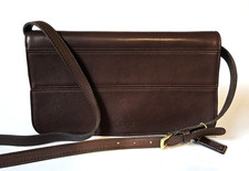Vintage Coach Tribeca Convertible Clutch Bag Mahogany Brown Leather 9091