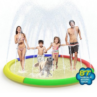 Best Growsland Non Slip Splash Pad for Kids and Dogs, 87'' Extra Large Outdoor