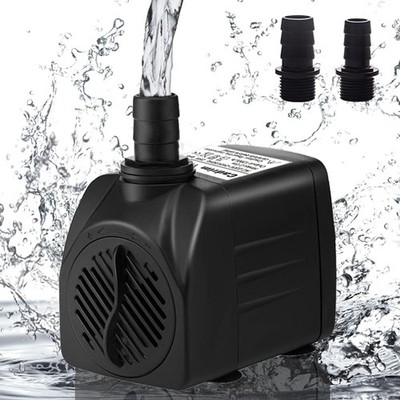 Schwarze Aquariumpumpe 25Watt 1200L/H Tauchpumpe Förderpumpe Cadrim 2m Hubhöhe