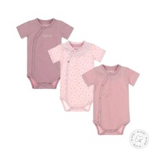 WN202 Mädchen Baby Body 3-teilig 3er-Set rose mauve NEU Gr. 74/80