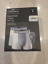 Fit Essentials Boxer Brief 2 Pack With Cup Small 26"-30" Waist