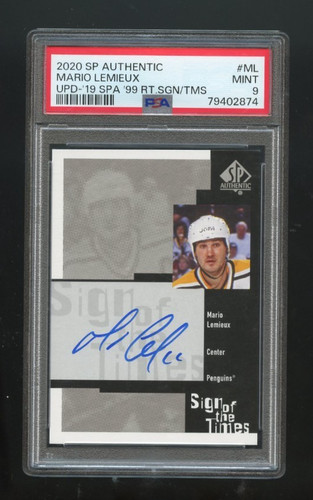2020-21 UD SP Authentic Update '99 Retro Sign of the Times Mario Lemieux Auto