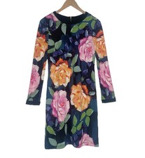 Eliza J Floral Dress Size 6 Feminine Peony Roses Career Wedding Guest Long Slv