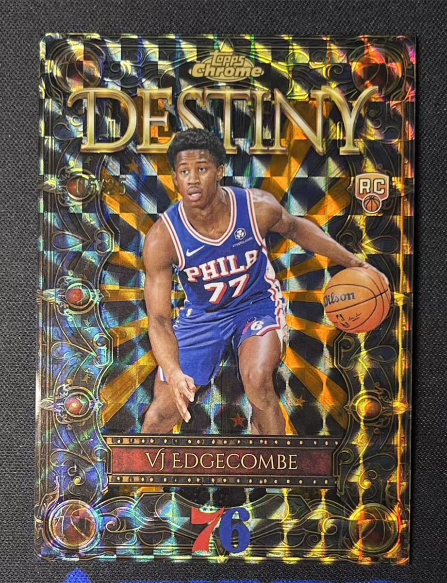 2025-26 Topps Chrome Vj Edgecombe #D-3 Orange Geometric Destiny Rookie RC /25
