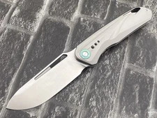 TwoSun TS550-M390-Sand Folding Knife Titanium Handle Plain Edge Pocket Knife