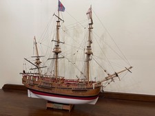 VELIERO HMS ENDEAVOUR - MODELLO IN LEGNO FATTO A MANO - cm 77 - H 70cm
