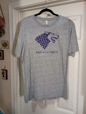 Canvas Game Of Thrones King In The North T-Shirt - Gray-Size Unisex XL